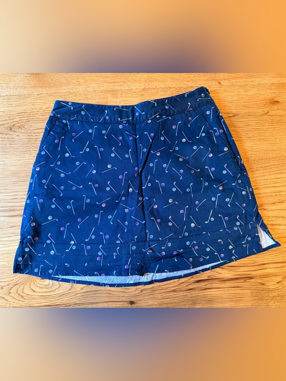 Lady Hagen Skort Womens 6 Blue Side Zip Pockets Golf Clubs Midi Length Stretch